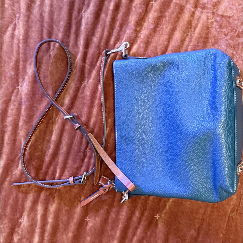 Dooney & Bourke Blue and Tan / Brown Crossbody Bag - Picture 7 of 9